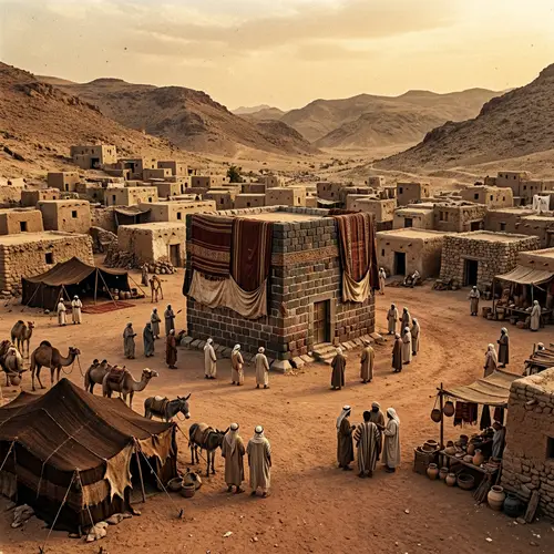 Ancient Kaaba in Desert | Pre-Islamic Era View