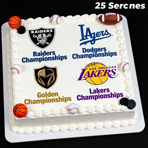 Championship Cake for 35: Raiders, Dodgers, Lakers & Knights