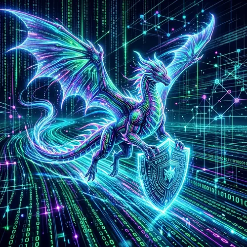 Digital Dragon in Cyberspace: A Neon Odyssey