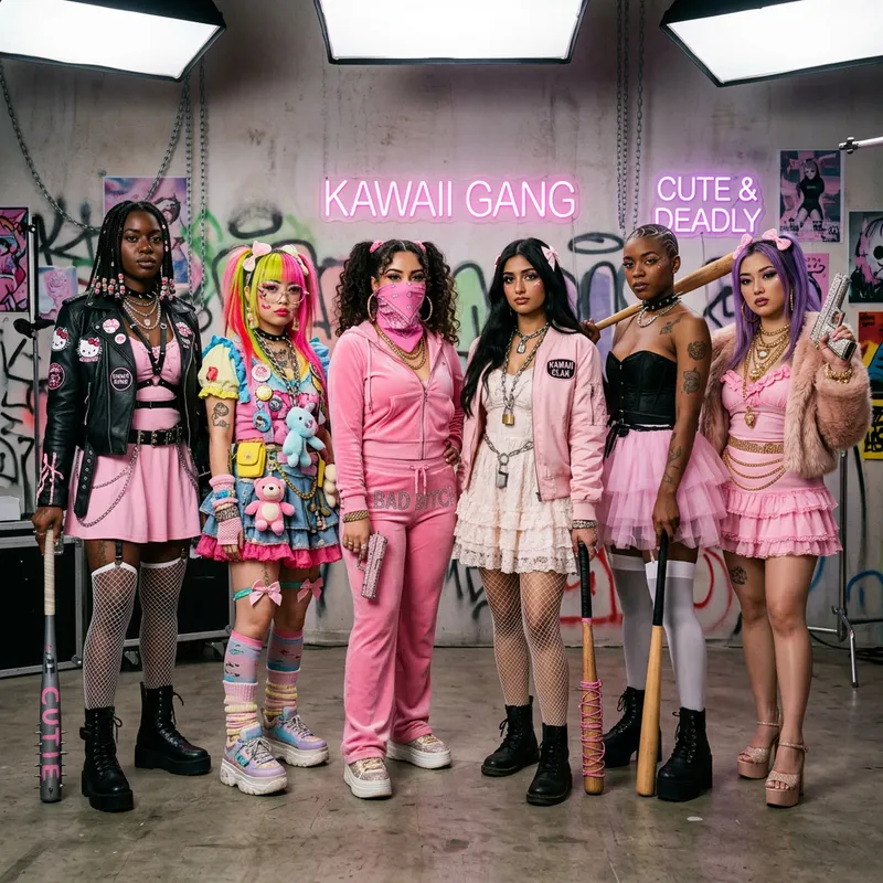 Kawaii Gang Bangers: A Fusion of Diverse Fashion Styles