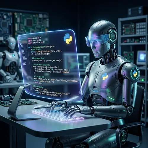 Python Language Robot Background Image