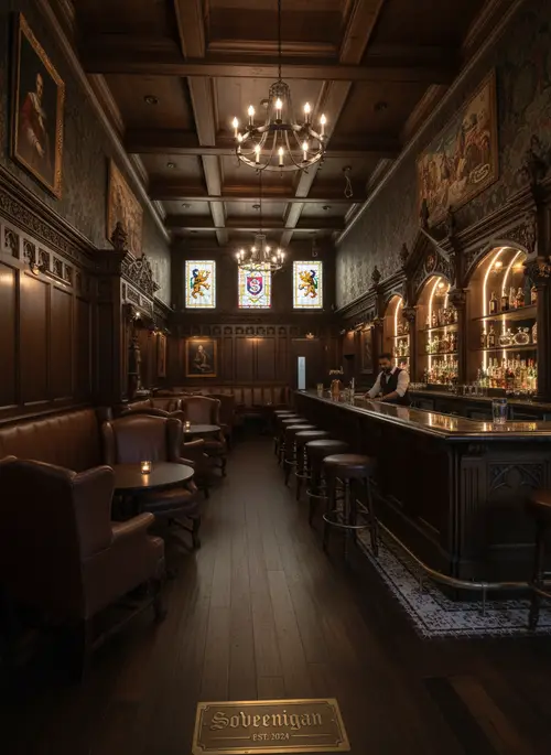 Sovereign: Gothic British Cozy Bar Setting
