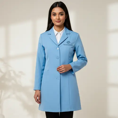 Sky Blue Long Sleeves Coat for Business Students