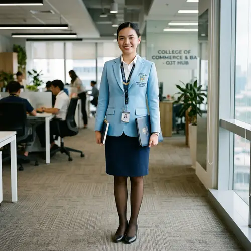 Sky Blue Long Sleeves Coat for Business Students