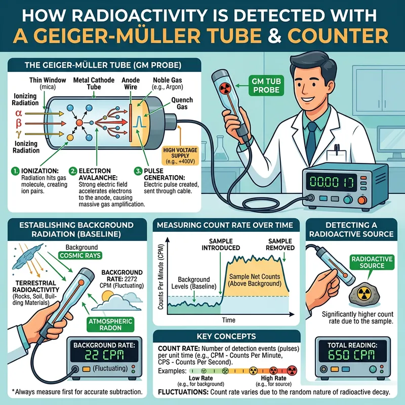 Detection of Radioactivity with Geiger-Müller Tube & Counter