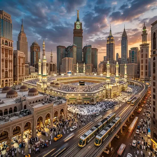 Architectural Beauty of Makkah Al-Mukarramah and New York City Fusion