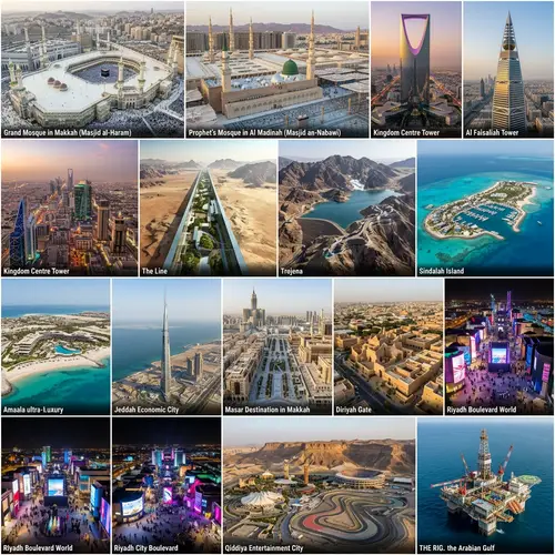 Iconic Saudi Arabian Architectural Wonders - Aerial Photography Series