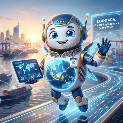 Friendly Mascot Design for Exantara Export Platform