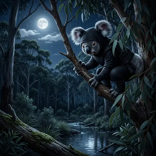 Cute Koala Ninja Expert in Eucalyptus Forest | Stealth Abilities