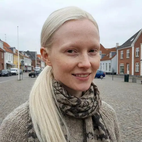 Northern European Woman with Unique Ponytail Style
