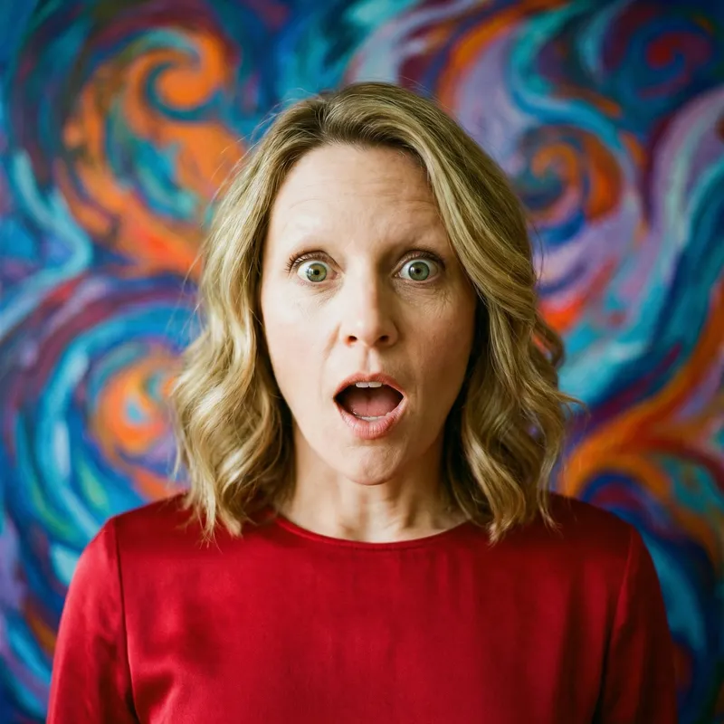 Surprised Woman Without Eyebrows | Portrait Photography