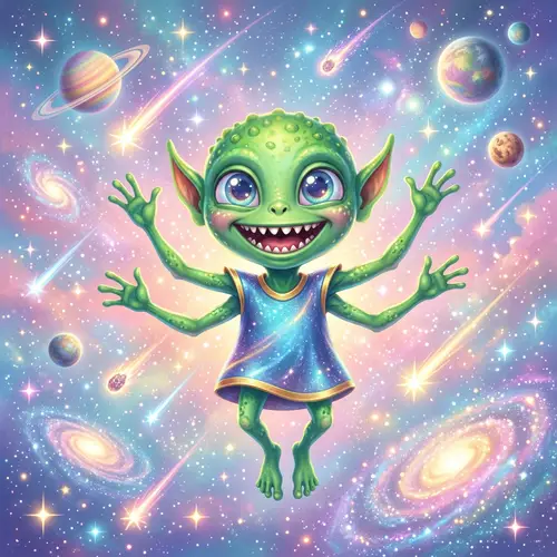 Joyful Alien in Celestial Playground
