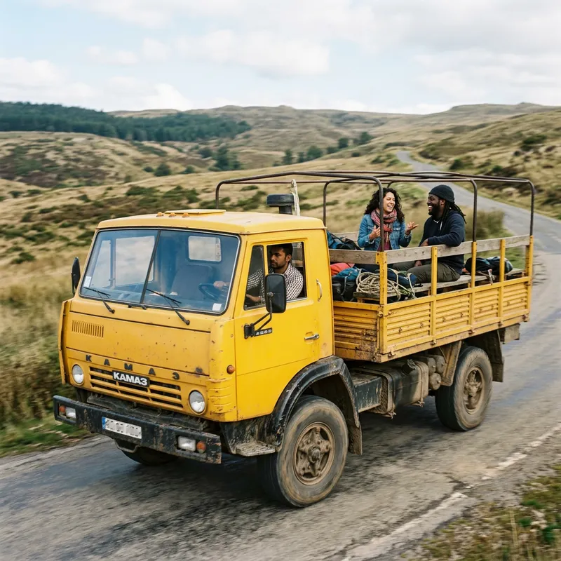 Vibrant Yellow KAMAZ Truck by MAZ | Diverse Team Journey