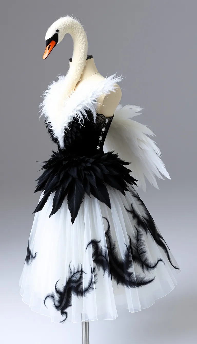 Elegant Black Swan Themed Figure Skating Dress Elegant Black Swan Themed Figure Skating Dress