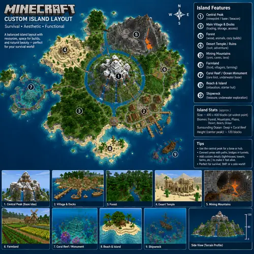 Custom Minecraft Island Layout Design