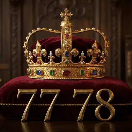 Ornate Gilded Crown with Jewels - Symbol of Might and Mystery