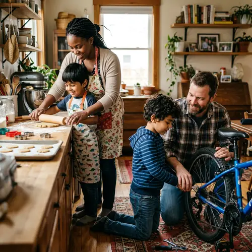 Two Little Brothers Helping Parents | Heartwarming Family Scene