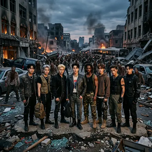 Diverse K-Pop Style Group Faces Zombie Apocalypse