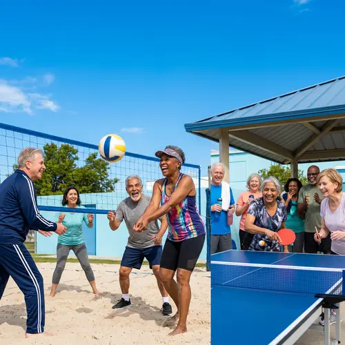 Diverse Elderly Joyfully Participating in Competitive Games