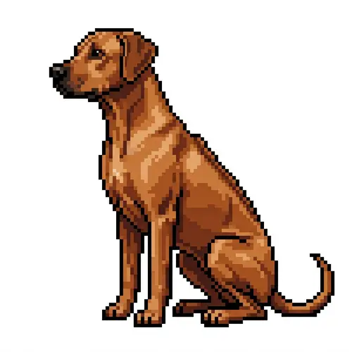 Pixel Art Rhodesian Ridgeback Dog - Classic Style
