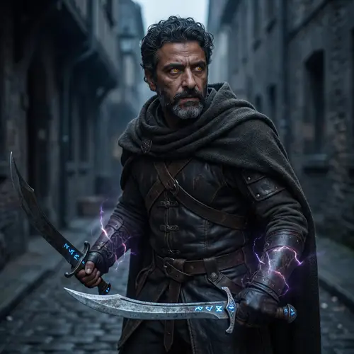 Middle-Eastern Monster Hunter with Yellow Eyes | Supernatural Warrior