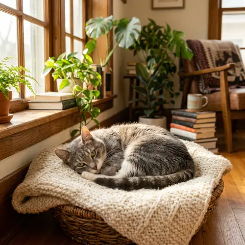 Detailed Representation of Domestic Cat: Soft Fur, Keen Eyes, Agile Body