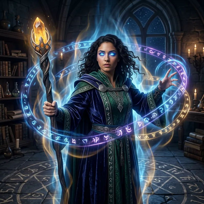 Female Sorceress Summoning Magic