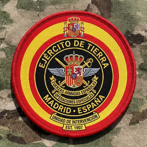 Round Military Patch with Spanish Flag Design