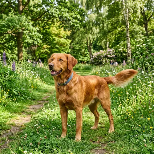 Healthy and Happy Dog in Lush Green Park | Nature's Beauty