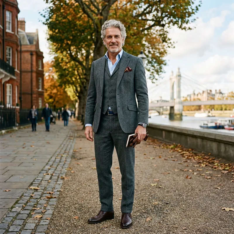 Handsome English Male in His 50s-60s Well Dressed