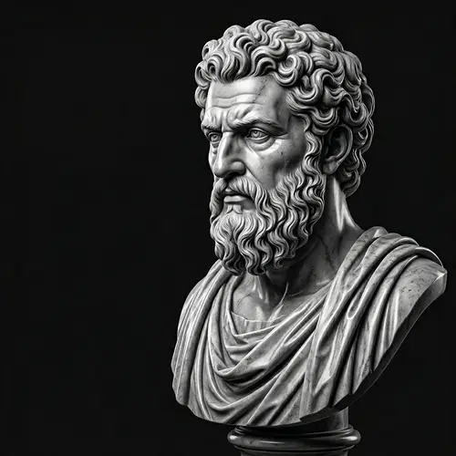 Hyper-Detailed Greco-Roman Philosopher Bust Sculpture