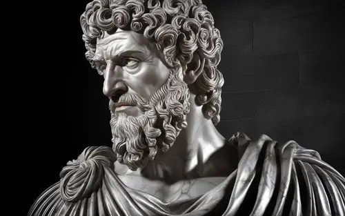 Hyper-Detailed Greco-Roman Philosopher Bust Sculpture