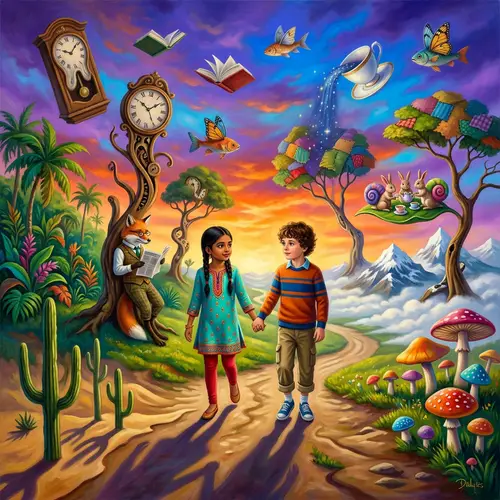 Surreal Adventure of Young Girl & Boy: Dream Exploration