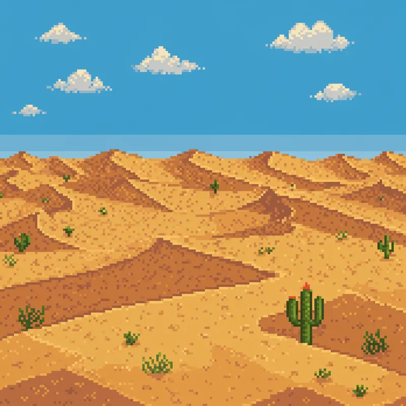Desert Pixel Art: Stunning 8-Bit Designs Desert Pixel Art: Stunning 8-Bit Designs