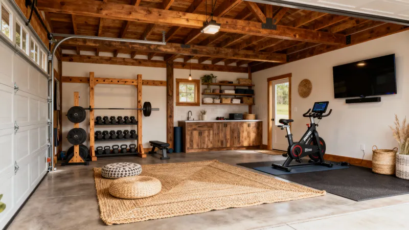 Beautiful Rustic Garage Gym Design Ideas
