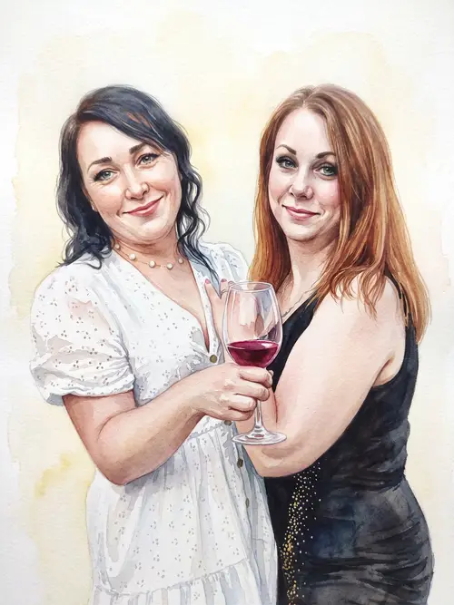 Custom Watercolor Portraits – 100% Similarity