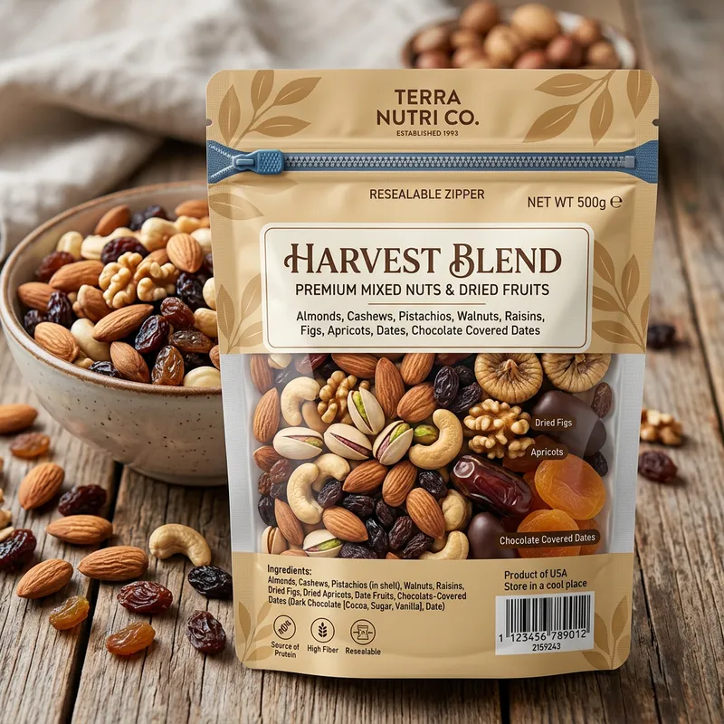 Zipper Bag for Mixed Nuts & Dried Fruits Zipper Bag for Mixed Nuts & Dried Fruits