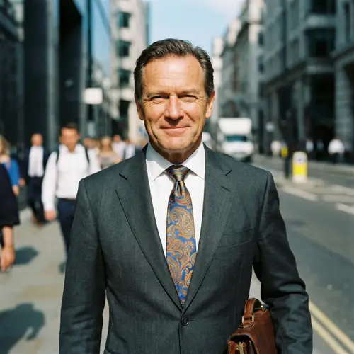 Professional Businessman in Vibrant Suit: Confident and Determined