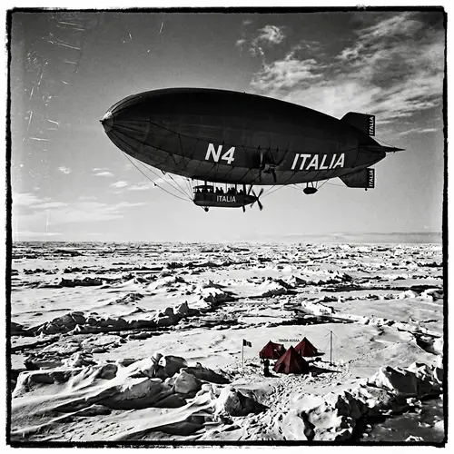 Airship ITALIA Over North Pole: Historic 1928 Scene