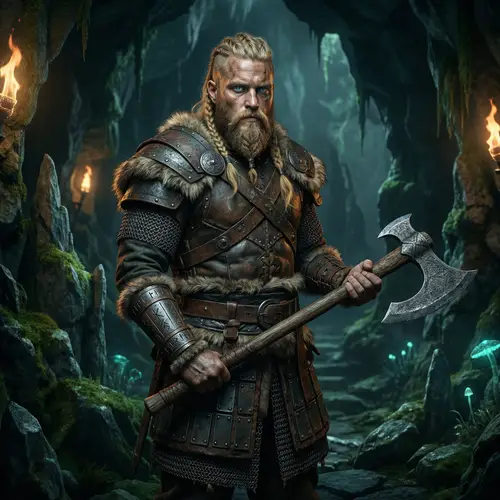 Scandinavian Viking Hunter in Dungeons & Dragons Universe