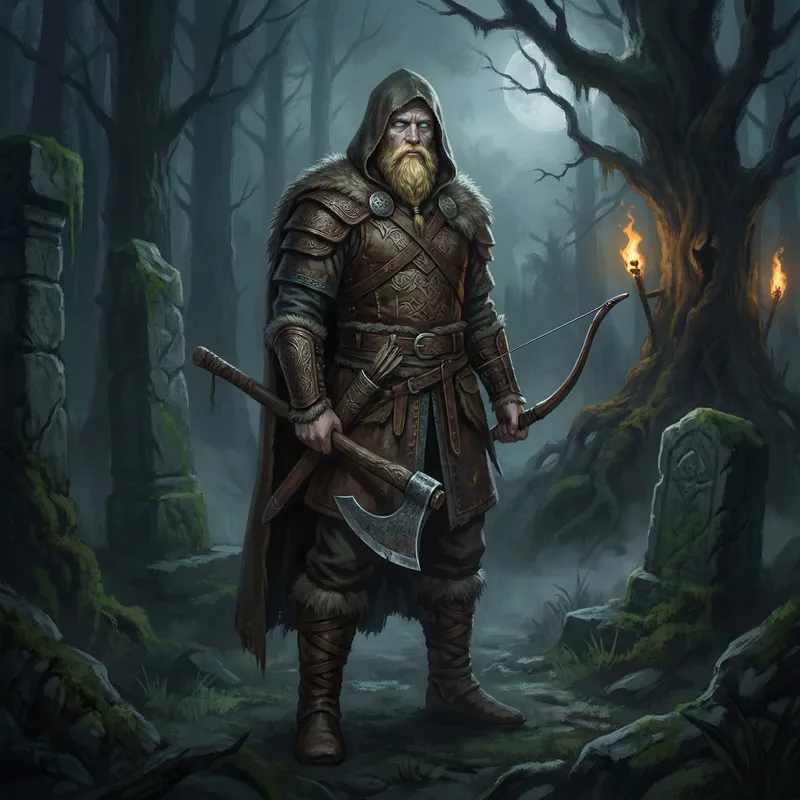 Grimdark Viking Hunter in Detailed Leather Armor