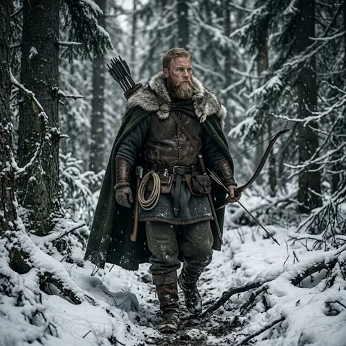 Grimdark Viking Hunter: Winter Forest Dungeons & Dragons Character