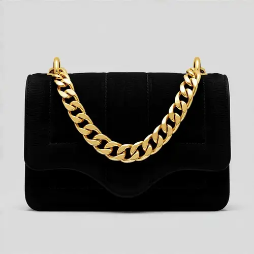 Stylish Black Franchie with Gold Chain