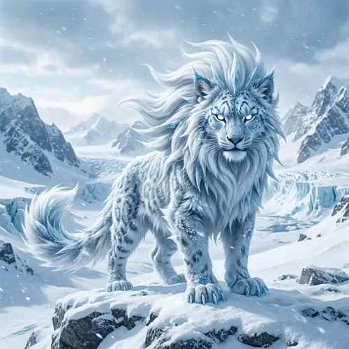 Feline Ice Pokémon with White Mane and Eyes