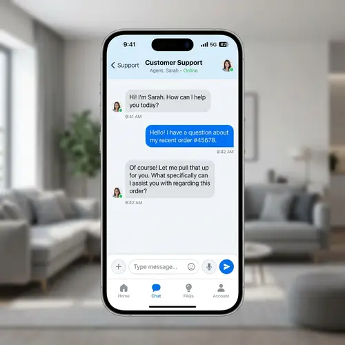 User Interface Design for iPhone Customer Chat Box