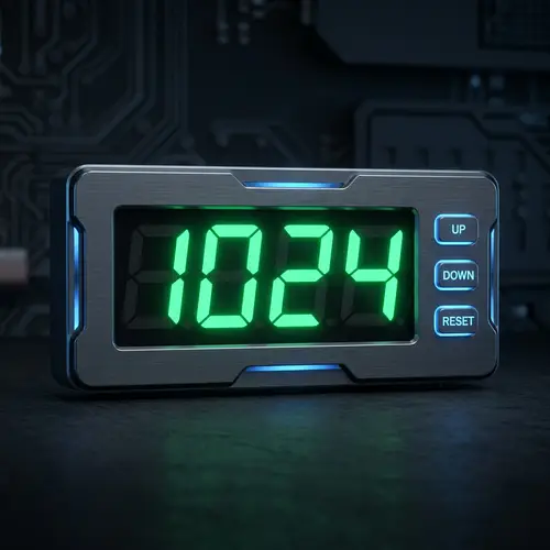 Vibrant Digital Numeric Counter with Futuristic Design