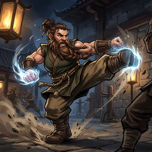 Fierce Female Dwarf Monk | Dynamic Martial Arts Art