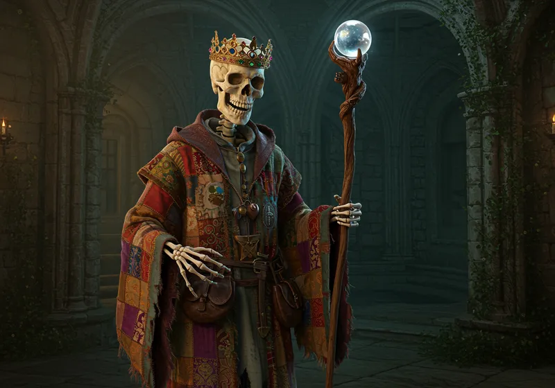 Unique Medieval Witch Skeleton Outfit