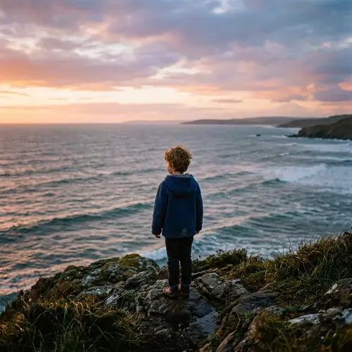 Serene Seascape Photography with Vintage Vibe | Young Boy Contemplating