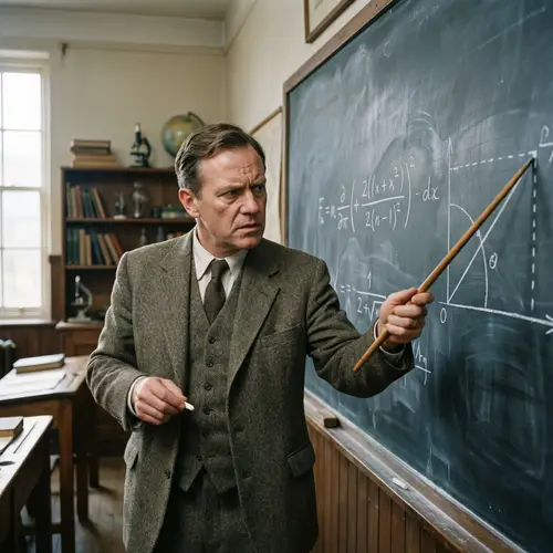 Engaging Caucasian Male Teacher Explains Complex Subject